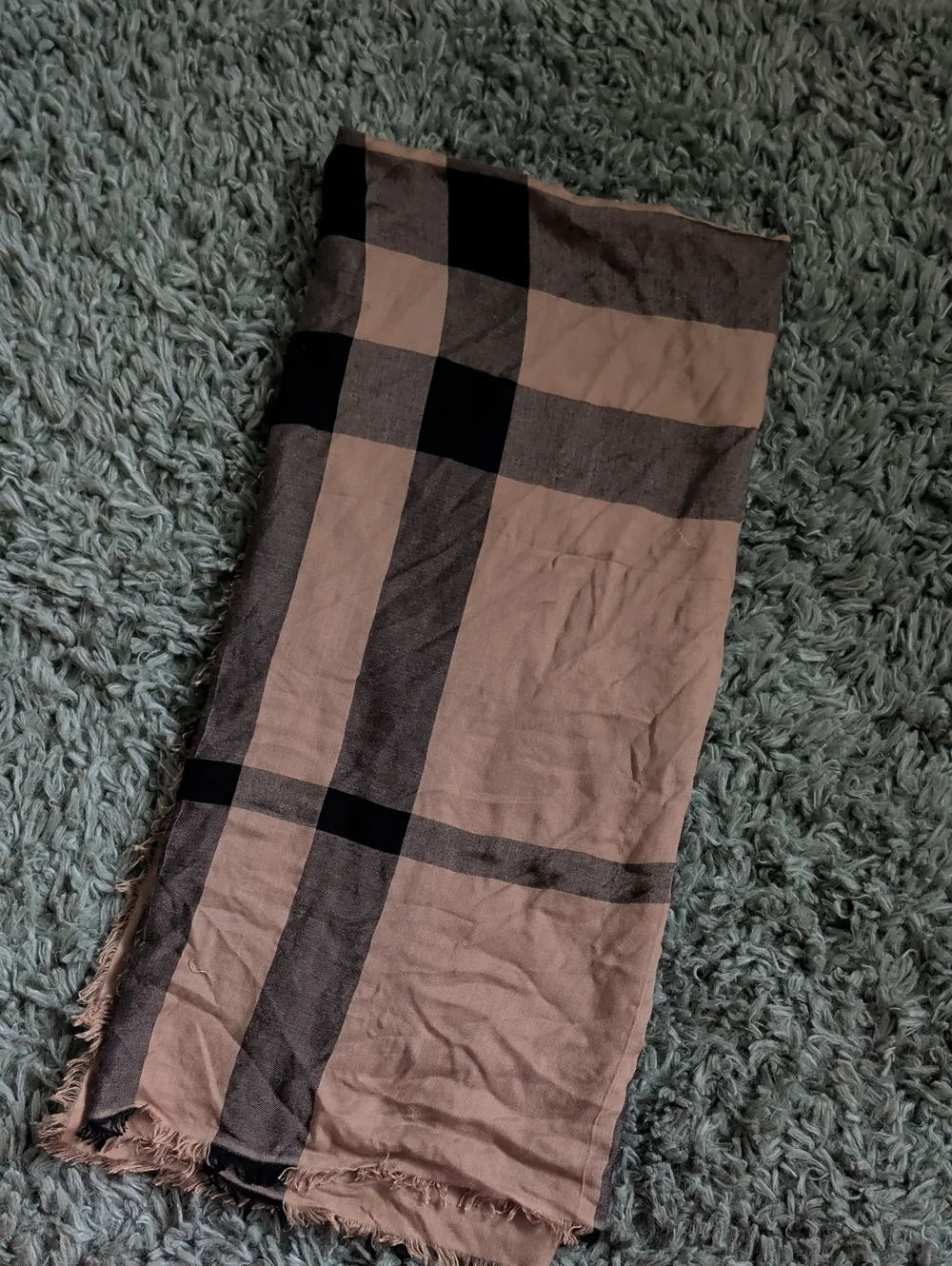 Burberry Square Frayed Edge Scarf